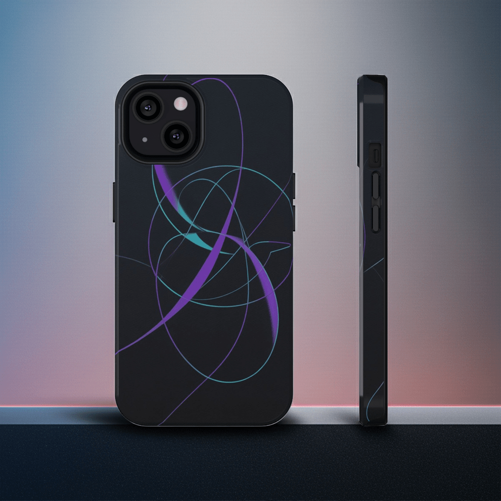 Impact-Resistant Phone Case — Abstract Neon Orbital Design - #kaon_place#