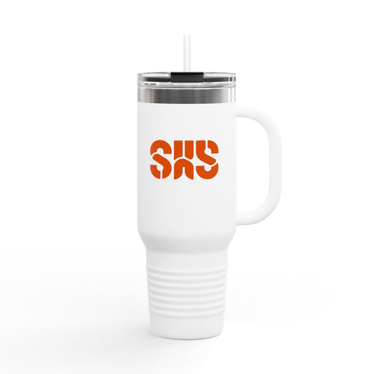 40oz Insulated Travel Mug with Bold Orange SHS Logo — Large Stainless Steel Tumbler, Leak - Resistant Lid, Straw — Travel Coffee Cup for [...] - kaon_place