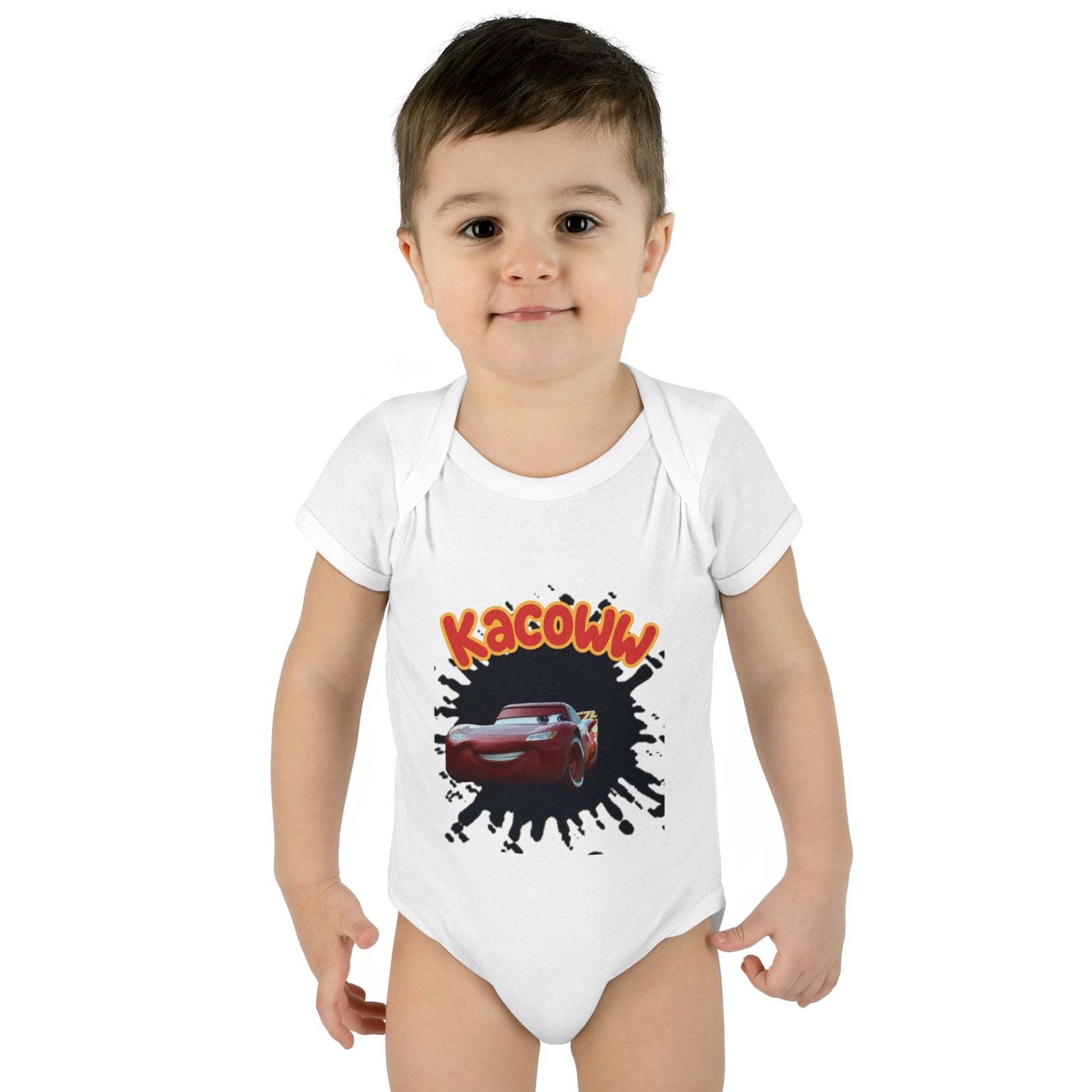 Cars 'Ka - coww!' Infant Bodysuit – Cartoon Race Car Baby Onesie - kaon_place