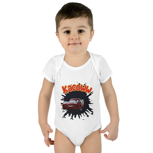 Cars 'Ka - coww!' Infant Bodysuit – Cartoon Race Car Baby Onesie - kaon_place