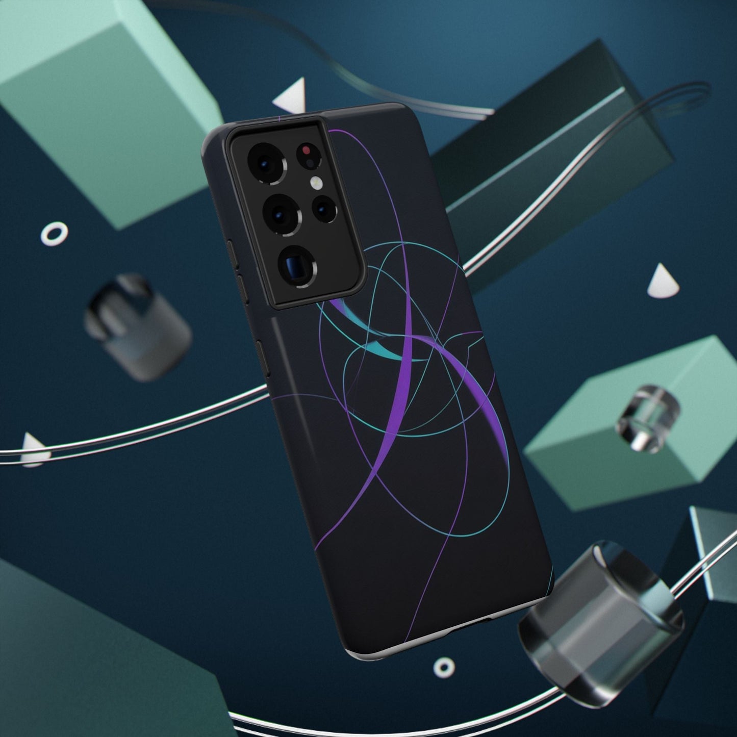 Impact-Resistant Phone Case — Abstract Neon Orbital Design - #kaon_place#