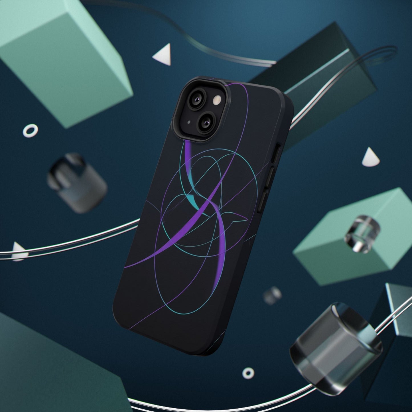 Impact-Resistant Phone Case — Abstract Neon Orbital Design - #kaon_place#