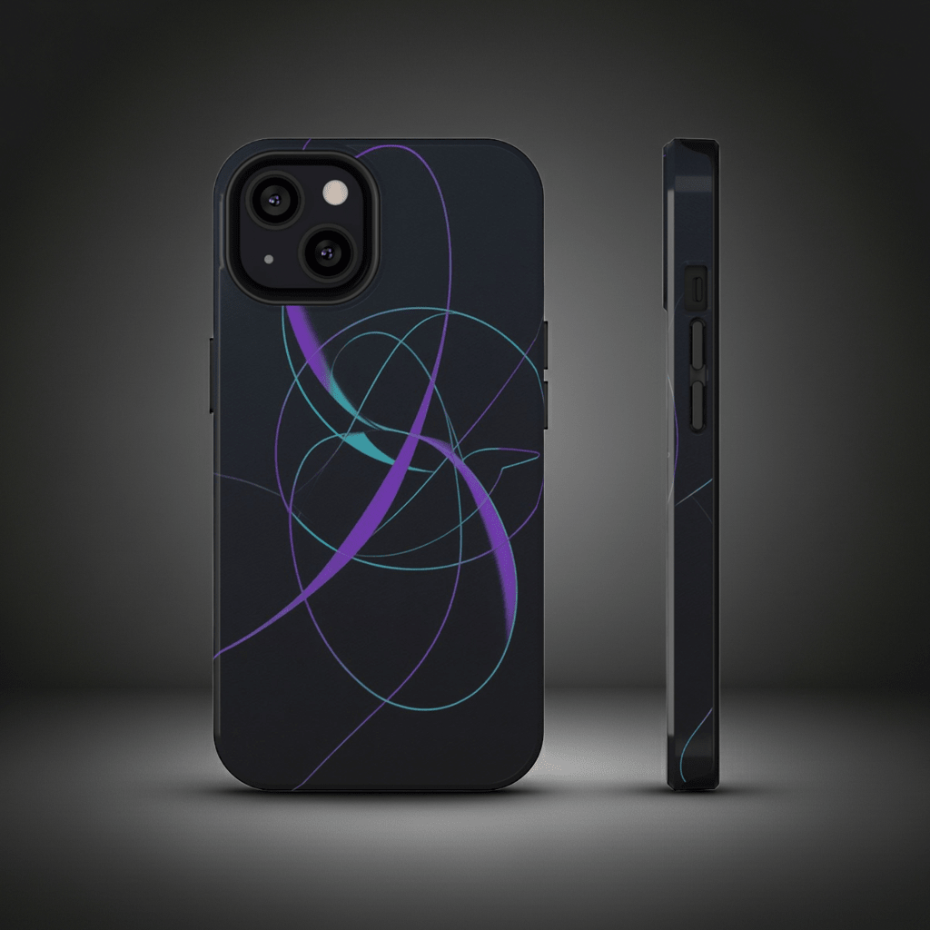 Impact-Resistant Phone Case — Abstract Neon Orbital Design - #kaon_place#