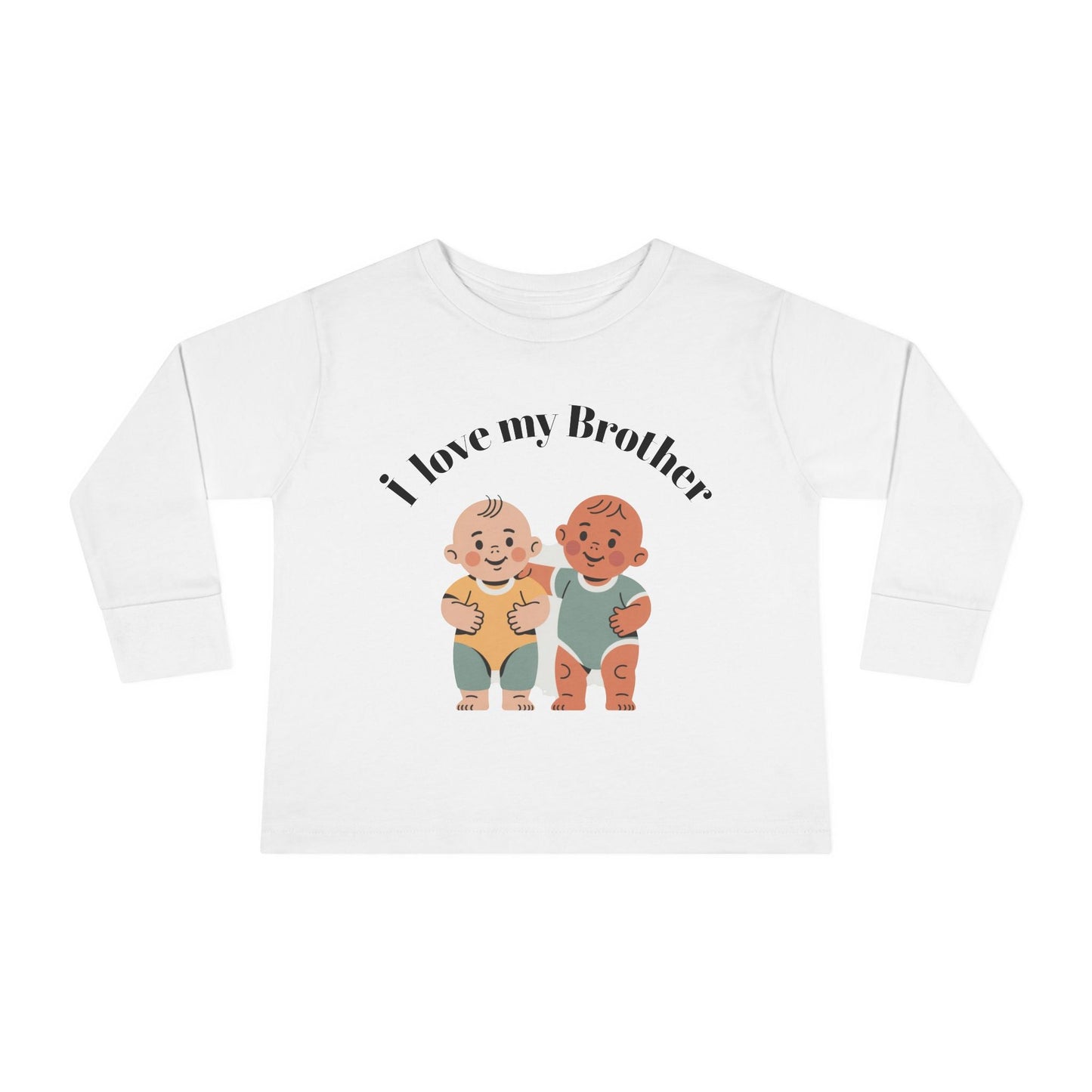 Toddler Long Sleeve Tee — "I Love My Brother" Cute Baby Siblings Graphic - kaon_place